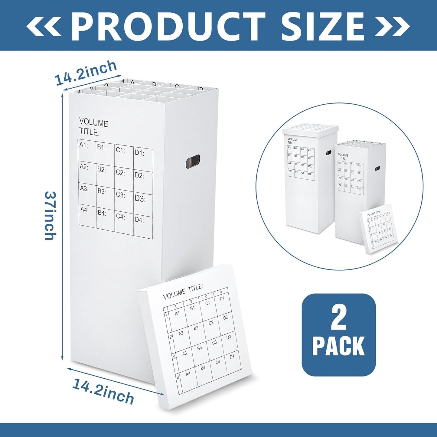 PerKoop 2 Pack Blueprint Holder Storage Organizer for Storing Poster Anchor Charts 32 Slots 37 x 14.2 x 14.2 Inch Blueprint Roll File Holder for Architectural Map School Office Home Items