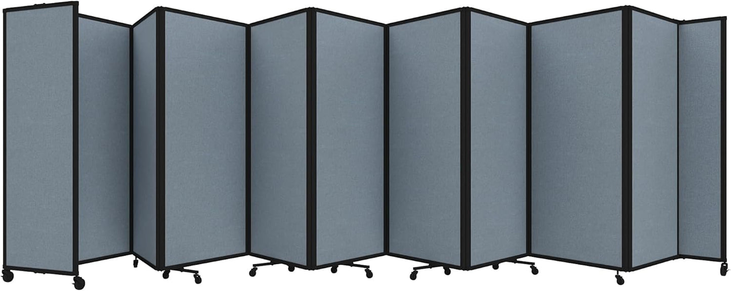 Versare Room Divider 360 Portable Wall Partition | Folding Panels | Large Freestanding Divider | Locking Wheels | Temporary Room Separator