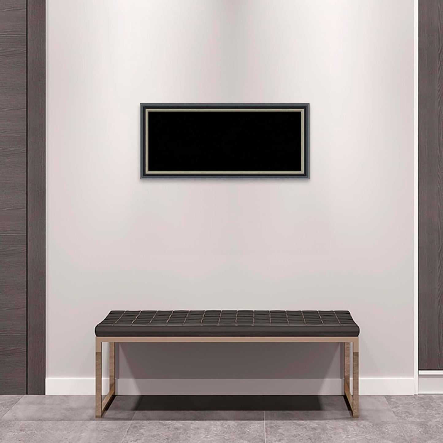 Amanti Art Black Cork Board for Wall, 15x33 Vision Board with Black Wood Frame, Medium Corkboard Office Decor for Home Organization, Modern Corkboard Pinboard to Display Items for Home Organization