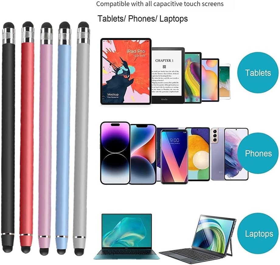 Stylus Pens for Touch Screens(5 Pack), 10 Replaceable Tips High Precision Capacitive Stylus Pen for iPad iPhone Android Tablets and All Universal Touch Screen Devices