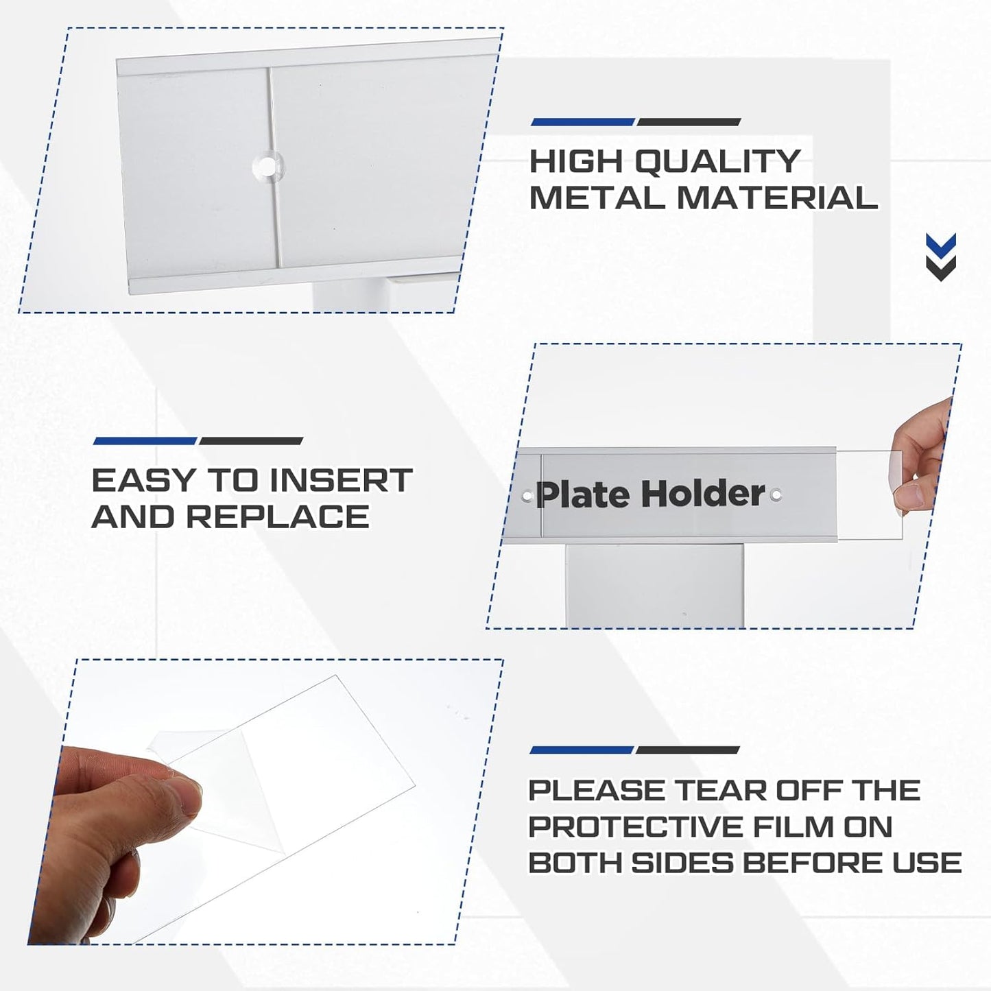 Thyle 10 Pcs Wall Nameplate Holder with Clear Insert Aluminum Door Name Plate Holder Wall Mount Door Sign for Display Offices Businesses Department Meeting Room Cubicle(Silver,2 x 8 Inch)