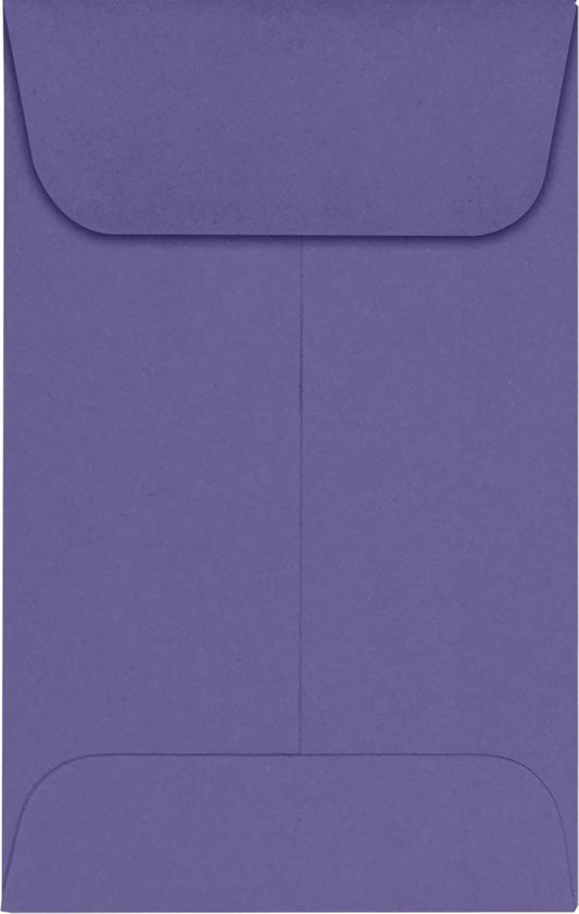 LUXPaper #1 Coin Envelopes | 2 1/4" x 3 1/2" | Wisteria Purple | 80lb. Text | 1,000 Qty