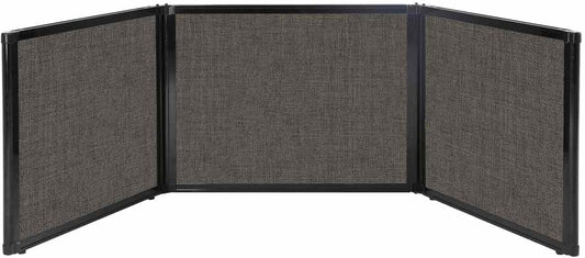 Versare Folding Tabletop Display | 3-Panel Partition | Lightweight Portable Workspace Divider | Warm Pebble 99" x 24"