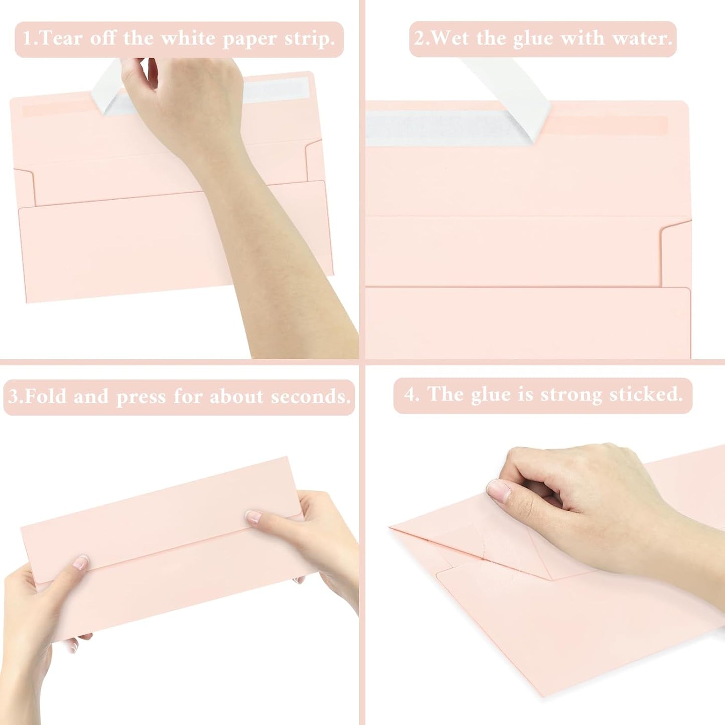 200 Pack #10 Business Envelopes, Blush Pink Standard Envelopes Self Seal, Letter Size Business Mailing Envelopes for Checks Invoices Statements Birthday Graduation Wedding, 4 1/8 x 9 1/2 Inch