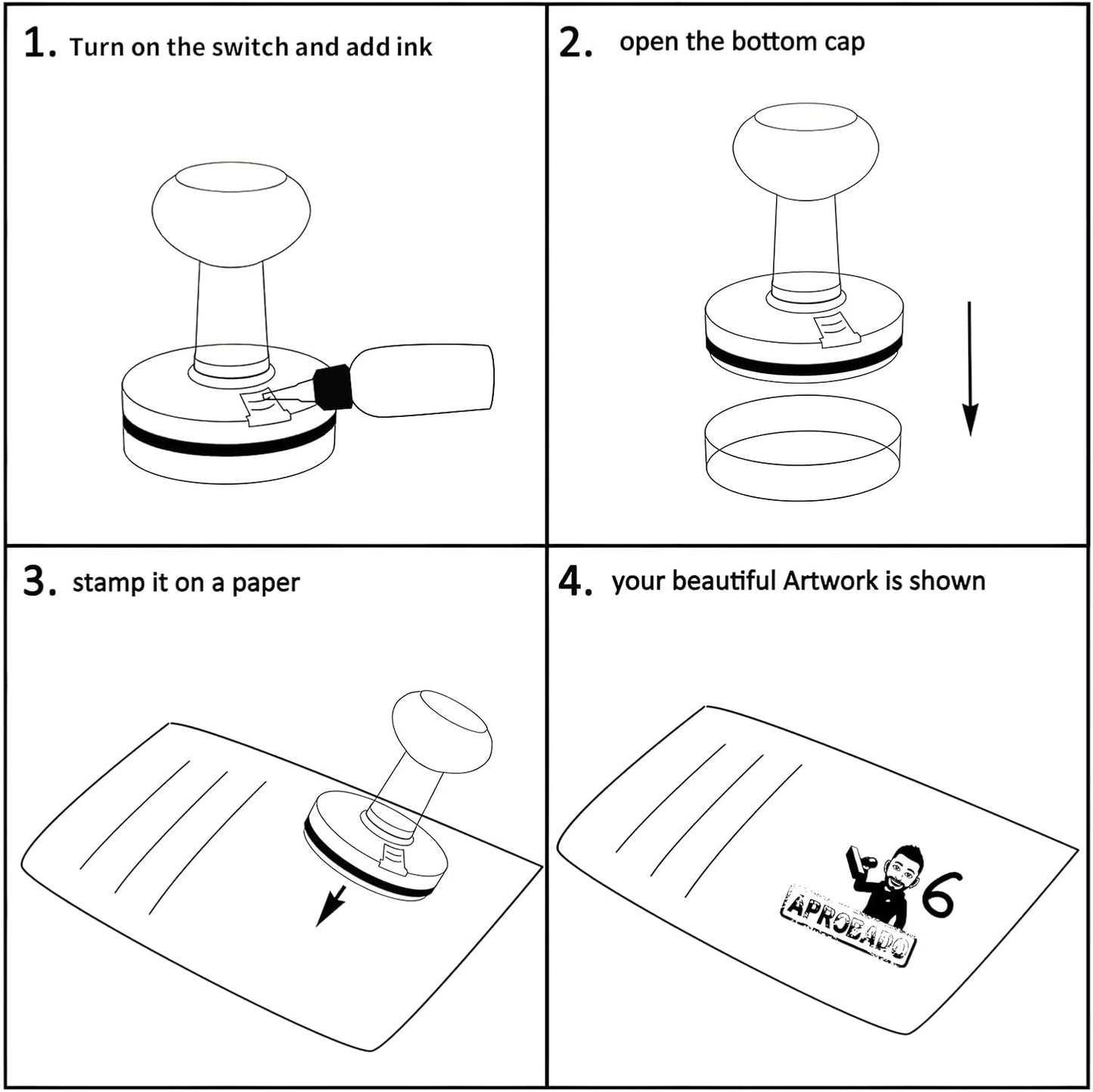 Custom Logo Self-Inking Stamp - Personalized Business Logo & Text Stamper | 5 Sizes | 7 Ink Color Options