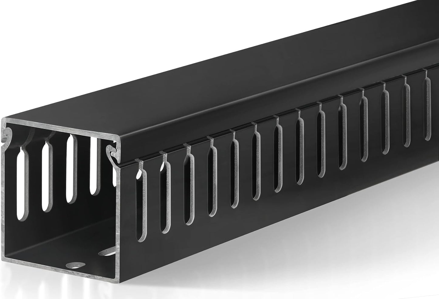 ZhiYo 99in(6X L16.5in) Professional Server Rack Cable Management Raceway, H2in x W2in Cable Raceway Kit, Electrically Safe PVC Open Slot Wire Raceway for Under Desk/Computer/Network Cords, Black