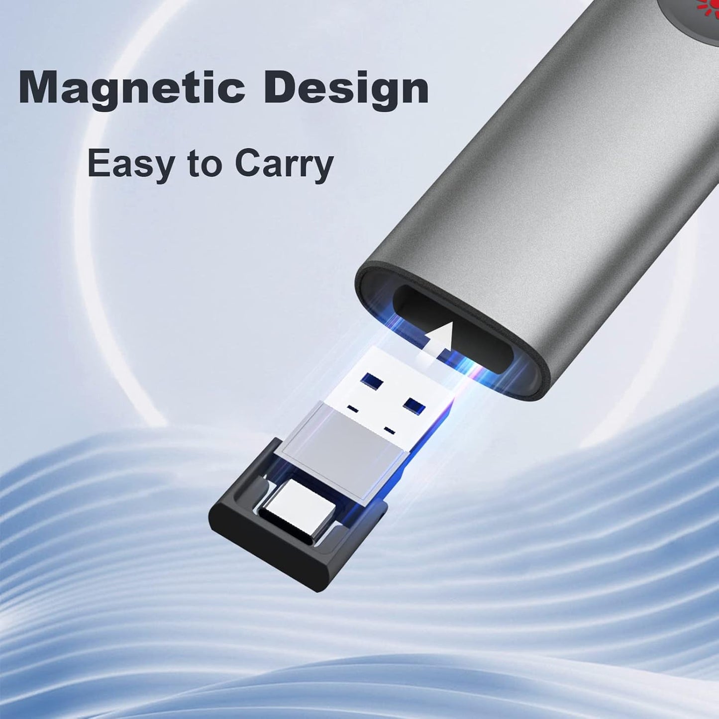 Rechargeable Hyperlink Presentation Clickers for PowerPoint, USB-C/A Presentations Power Point Remote Clicker, Wireless Presenter Remote for Computer/Mac/PPT/Google Slide Advancer