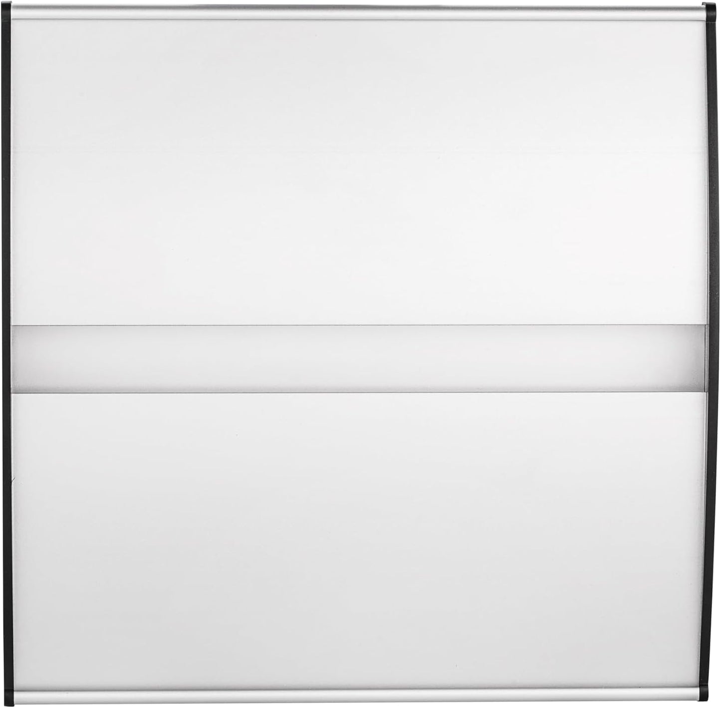 Curved Name Plate Holder 8" x 8" Wall Mount Office Business Door Sign Holder Aluminum Sturdy Office Sign Frame with Adhesive Tape Film for Business Cubicle Custom Display - Silver