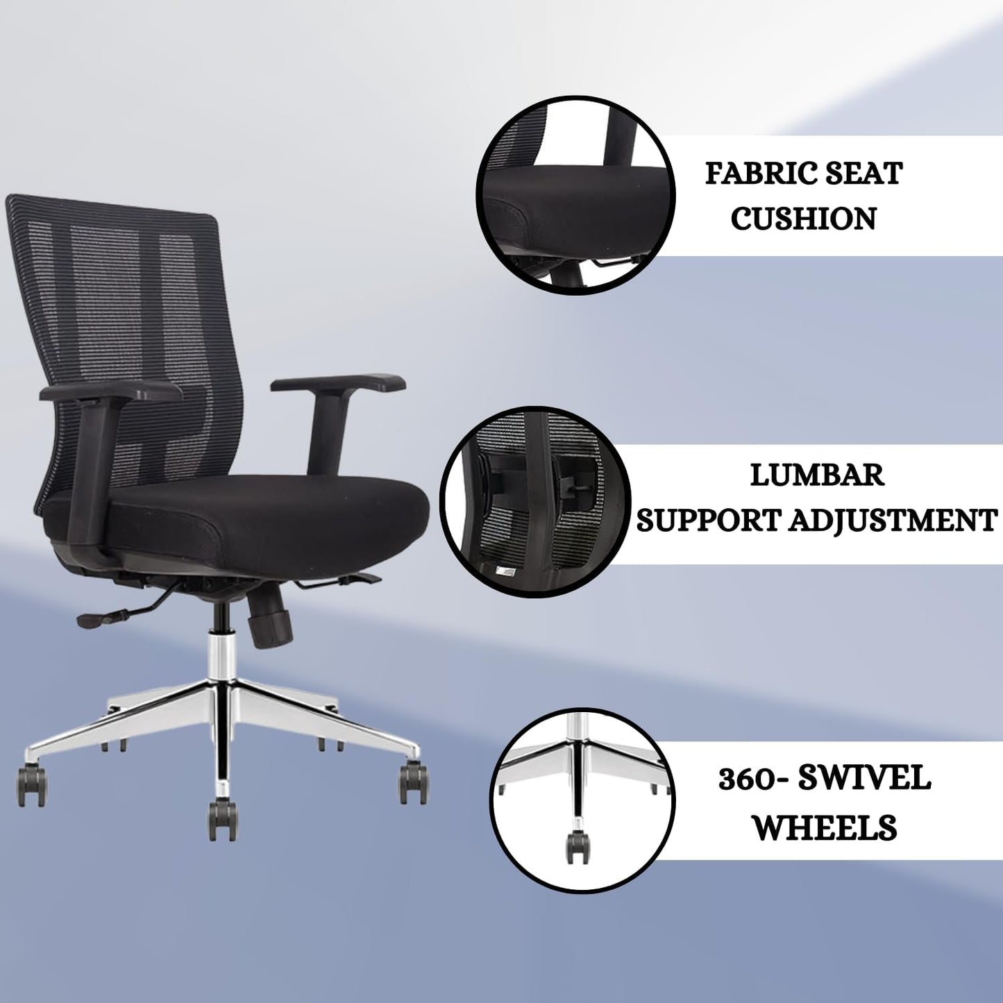 Ergonomic Conference Room Chair Mesh Back with Seat Slide - Adjustable Lumbar Support Computer Desk Chair with Height Adjustable Arms - 5-Star Polished Aluminum Base (Pack of 2)