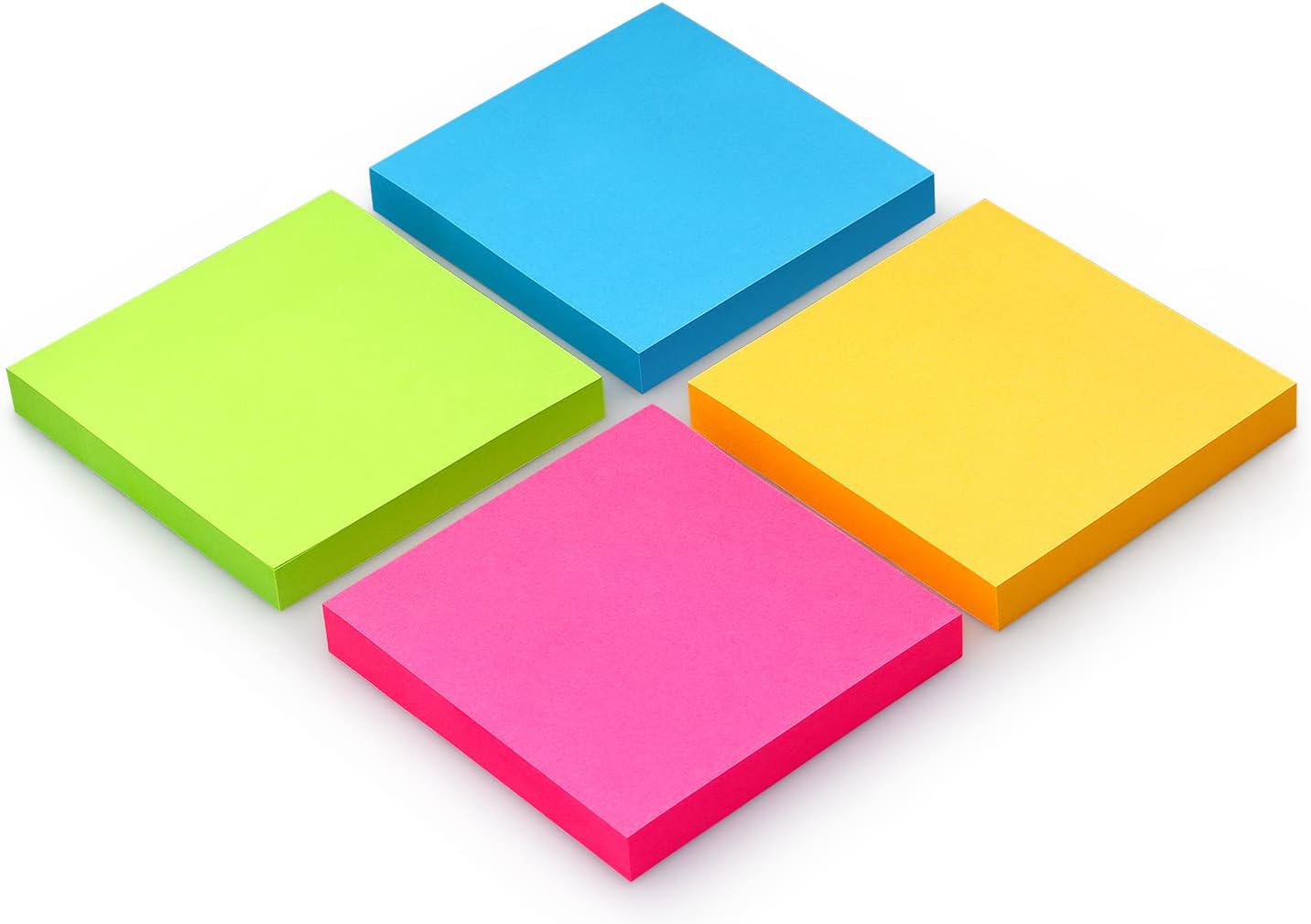 Sticky Notes 3x3 Self-Stick Notes Bright Colors Sticky Notes 4 Pads 100 Sheets/Pad (Bright)