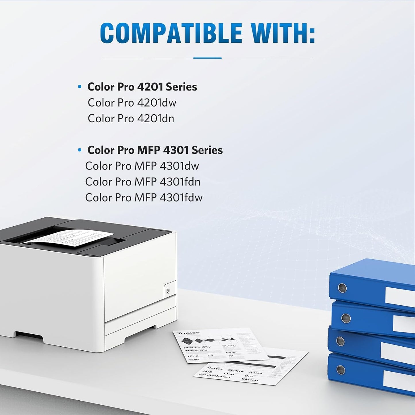 210A Toner Cartridges 4 Pack Compatible Replacement for HP 210A 210X W2100A W2101A W2102A W2103A Works for HP Color Pr MFP 4301 4201 Series 4201dw 4201dn MFP 4301dw 4301fdn 4301fdw Printer 4-Pack