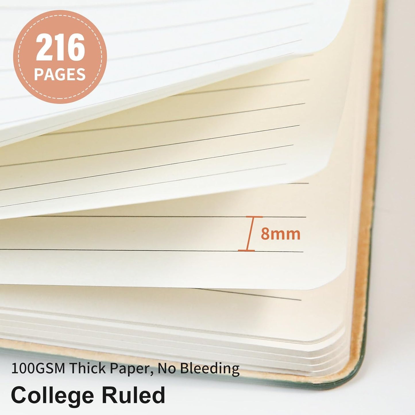 Lined Journal Notebook for Work College Ruled Note Book 5.79"x8.27" A5 PU Leather Daily Journaling 216 Pages for Women Men Writing Home School Supplies Business (A5 Lined 216pages, 05-Pink)