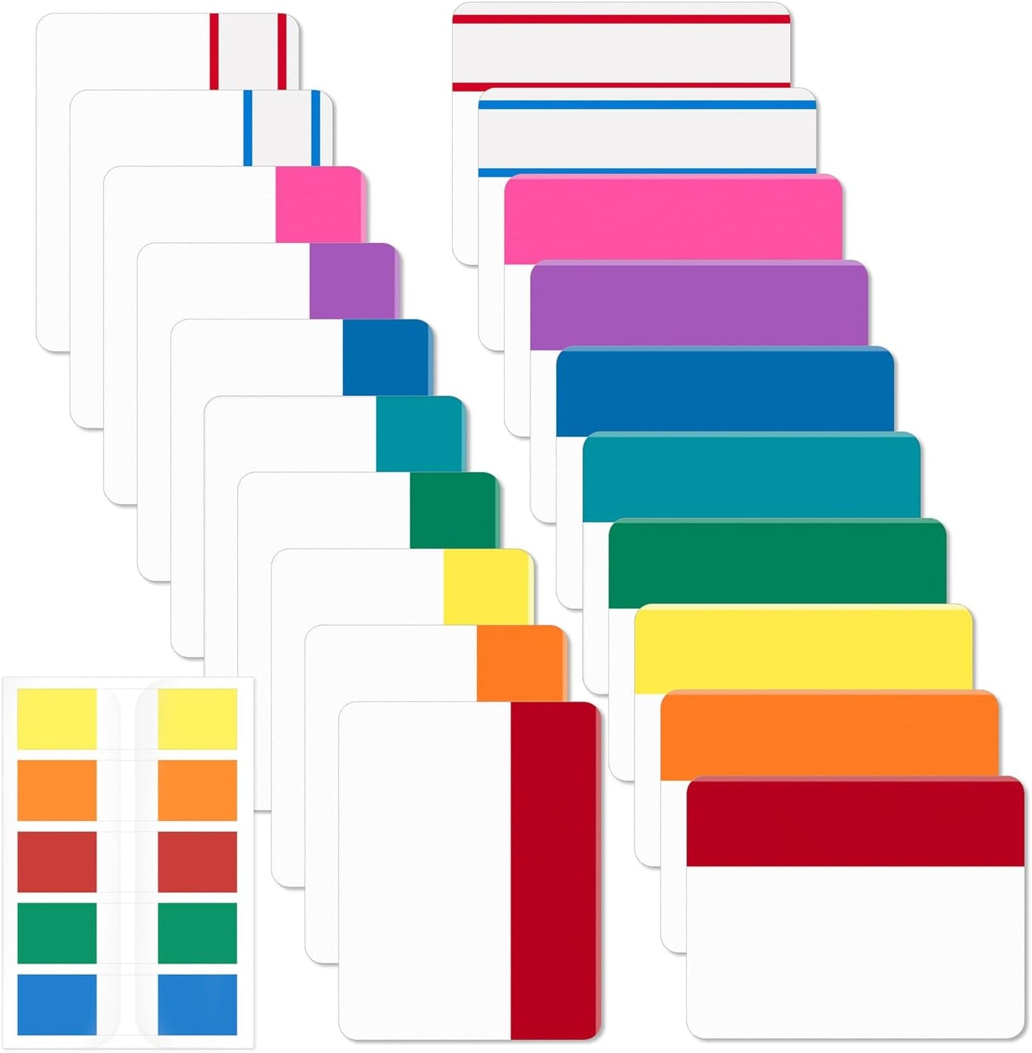 Mr. Pen- Sticky Index Tabs, 500 Pcs, 21 Sets, Colorful Sticky Tabs for Notebooks, Page Markers, Page Tabs for Binders, Page Tabs Sticky Tabs for Books, Notebook Tabs, Book Sticky Tabs for Notebooks