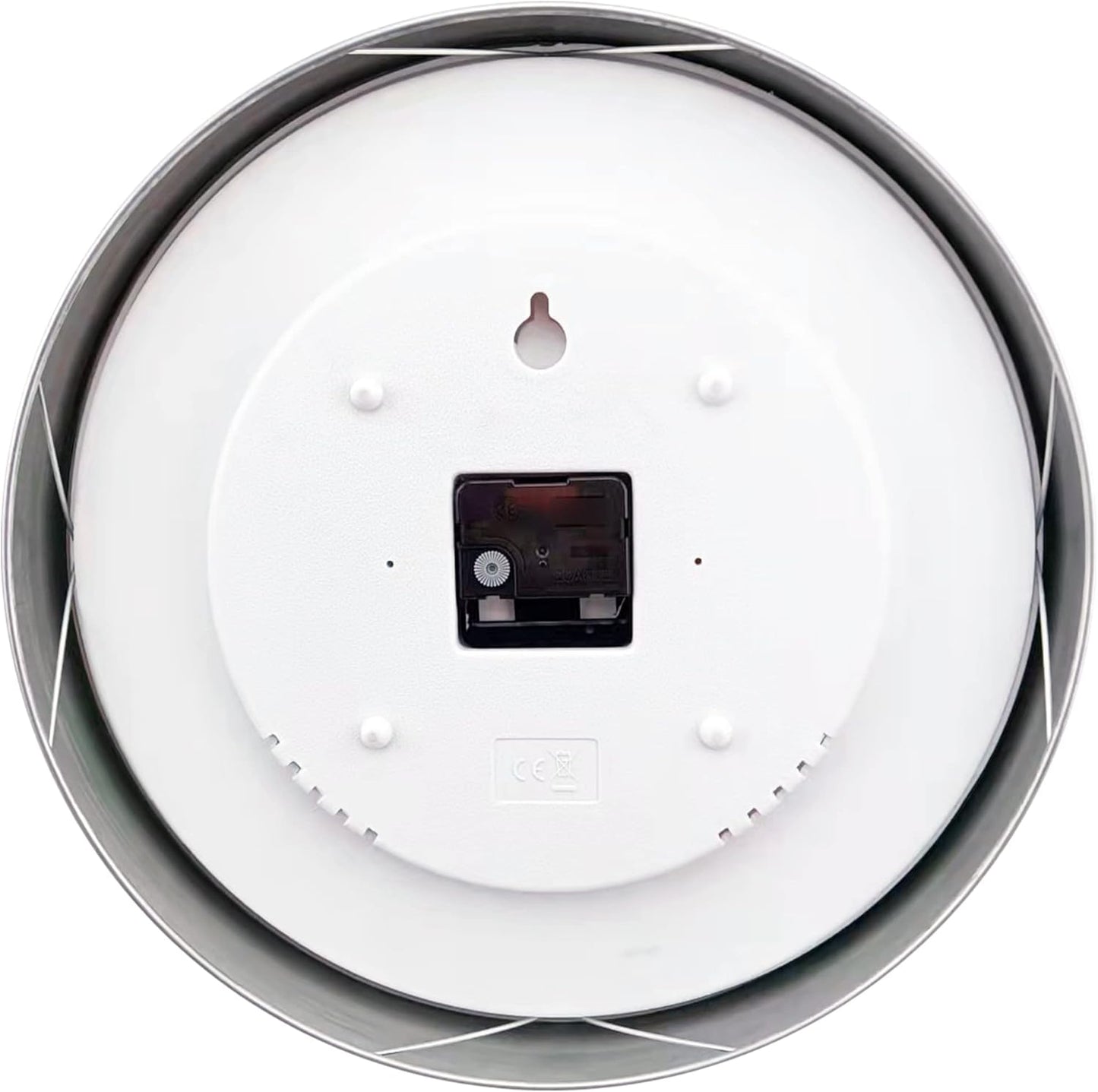 HITO 14" Silent Wall Clock Battery Operated Non Ticking Sweep Movement Glass Cover Silver Aluminum Frame, for Kitchen, Bedroom, Home Office, Living Room Decor