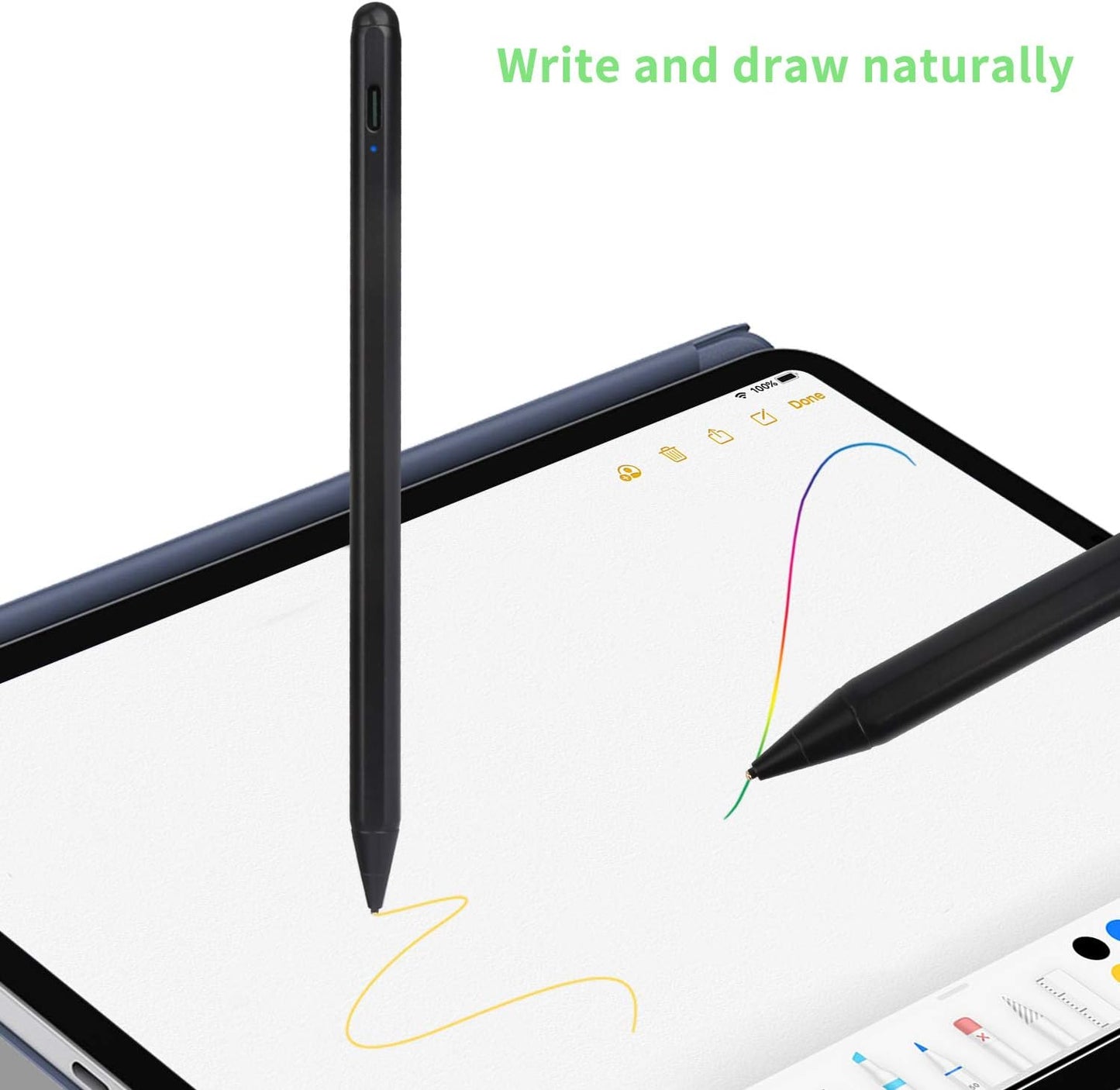 Stylus Pen for Chromebook, Active Capacitive Digital Pencil Compatible with Chromebook Stylus,Good for Sketching and Note-Taking Pens,Black