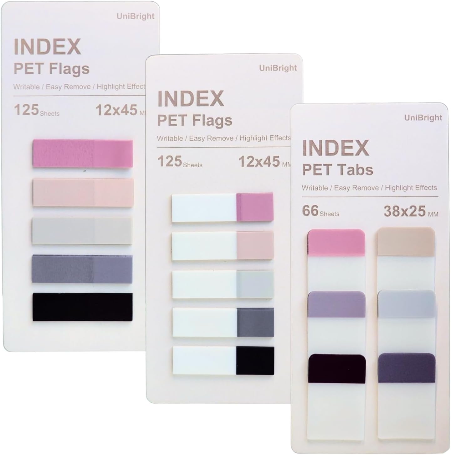 UniBright Sticky Index Tabs Combo Pack 316 Pcs Tabs for Notebooks Page Markers Page Tabs Book Tabs and Annotation Tabs Assorted Morandi Colors