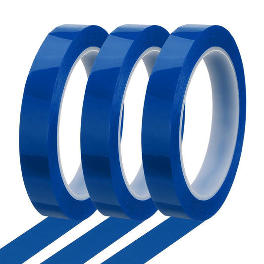 MECCANIXITY Whiteboard Tape 5/8" x 72 Yard Pinstripe Graphic Chart Line Grid Marking Tapes for Classroom Office Dry Erase Board Art, Blue, Pack of 3