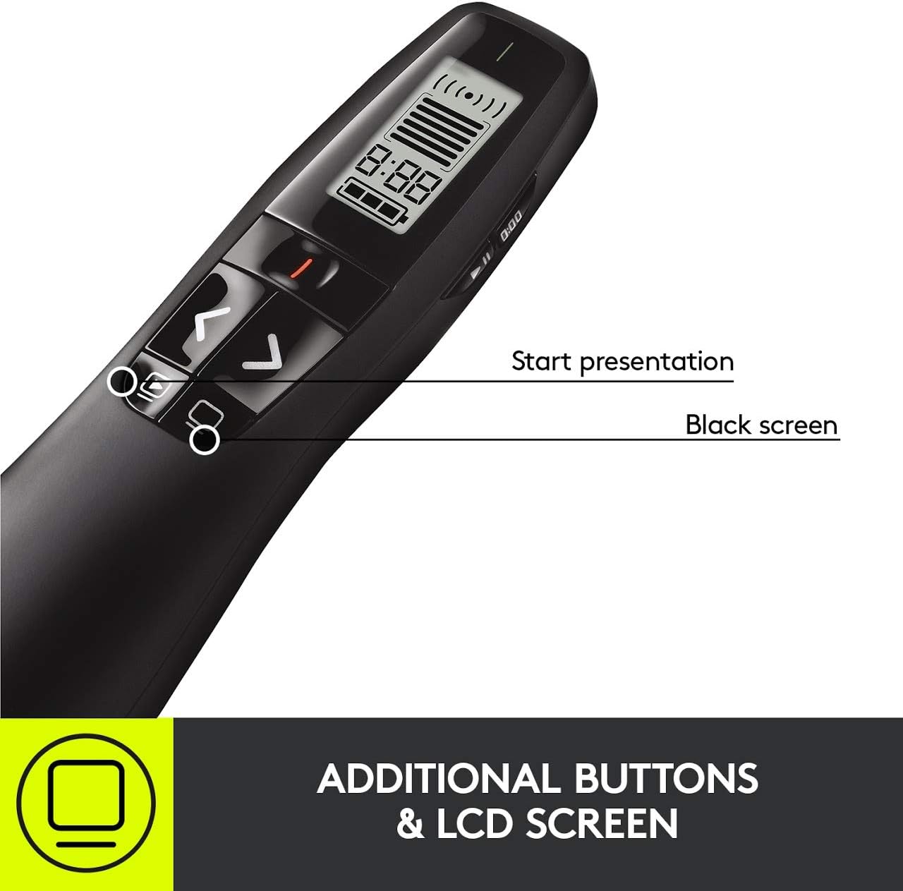 Logitech Wireless Presenter R800, PowerPoint Clicker with Green Laser Pointer, Wireless Presentation Clicker Remote