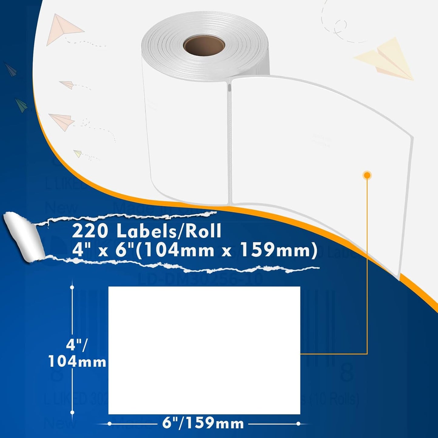 L LIKED 30 Rolls Compatible with Dymo 1744907 Internet Postage Labels 4" x 6" Shipping Labels Compatible with Rollo, DYMO 4XL & Zebra Desktop Printers (220 Labels Per Roll)
