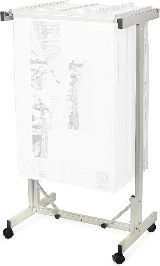 Adir Mobile Blueprint Storage Rack - Adjustable Mobile Blueprint Holder, Vertical Architect Drawing Rack with Wheels, Poster Display, Construction Plans Holder (Without Blueprint Clamps)