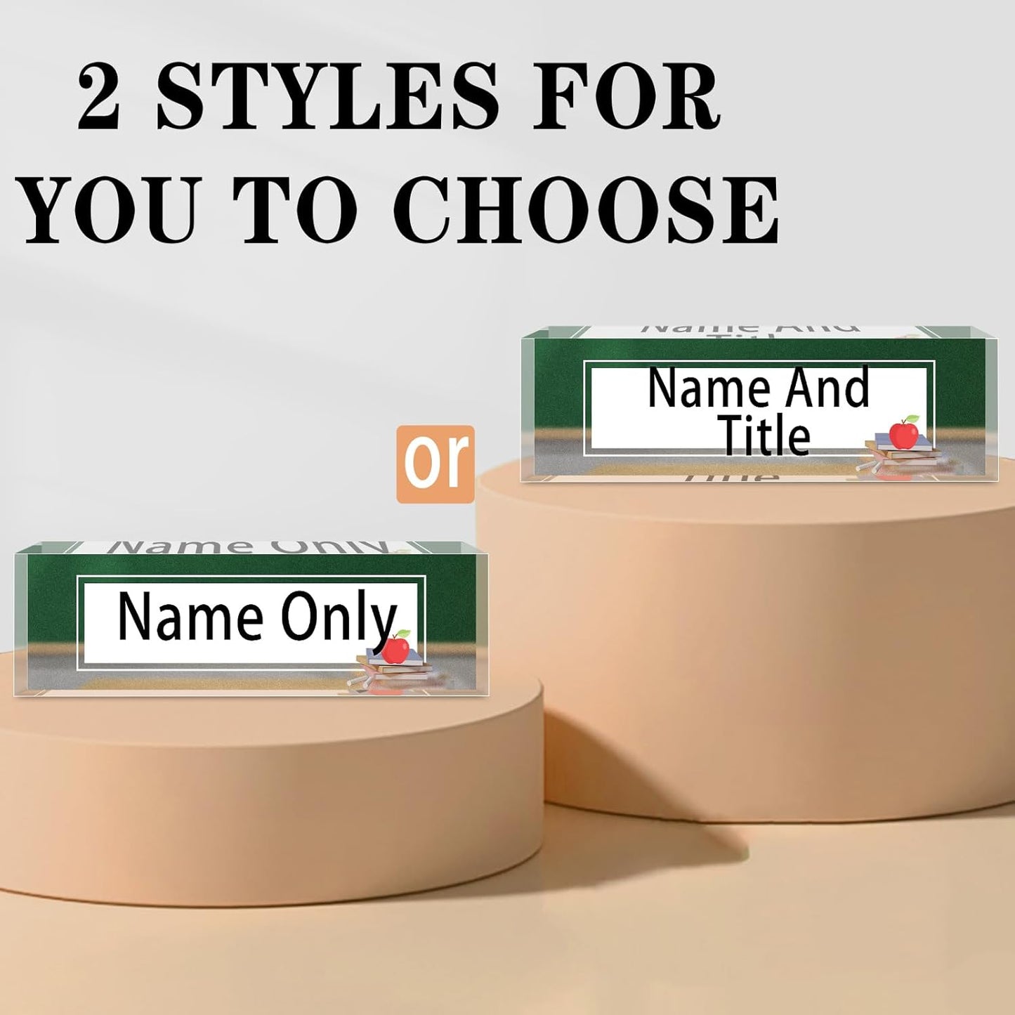 Name Plate for Desk Personalized, Acrylic Desk Decorations, Employee Appreciation Gifts, Custom Office Gifts for Coworkers, Boss, Teacher, Nurse (Teacher 03)