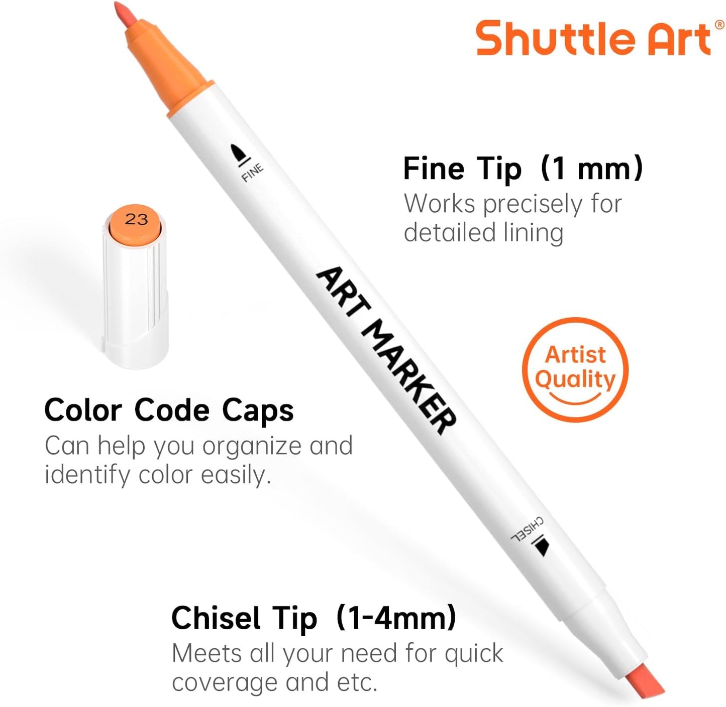 Shuttle Art 30 Colors Dual Tip Art Markers Permanent Marker Pens Highlighters Perfect for Illustration Adult Coloring Sketching and Card Making