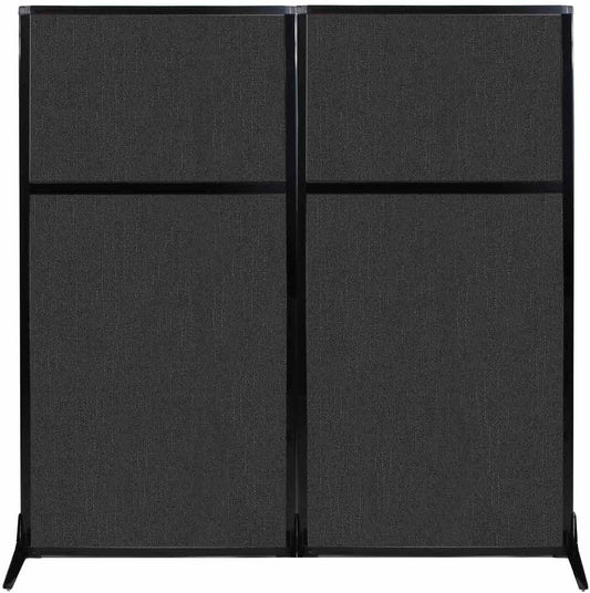 Versare Workstation Partition | Portable Wall Divider | Modern Office Cubicle | Free Standing Privacy Screen | Flexible Work Space | 66" x 70" Black Fabric Panels