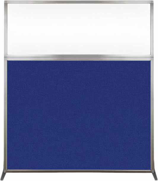 Versare Hush Screen Portable Room Divider | Workstation Wall Divider | Freestanding Privacy Hush Panels | Clear Windows | Fabric Office Divider Screen | Great for Room Separation