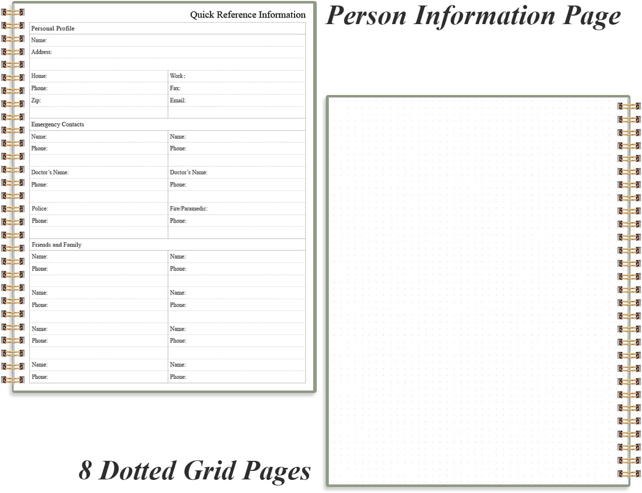 Daily Planner Undated - A4 To Do List Notebook Hourly Schedules, Spiral Appointment Planner for Women and Men,PVC Hardcover, Inner Pocket, Elastic Closure, 8.5" x 11", Green
