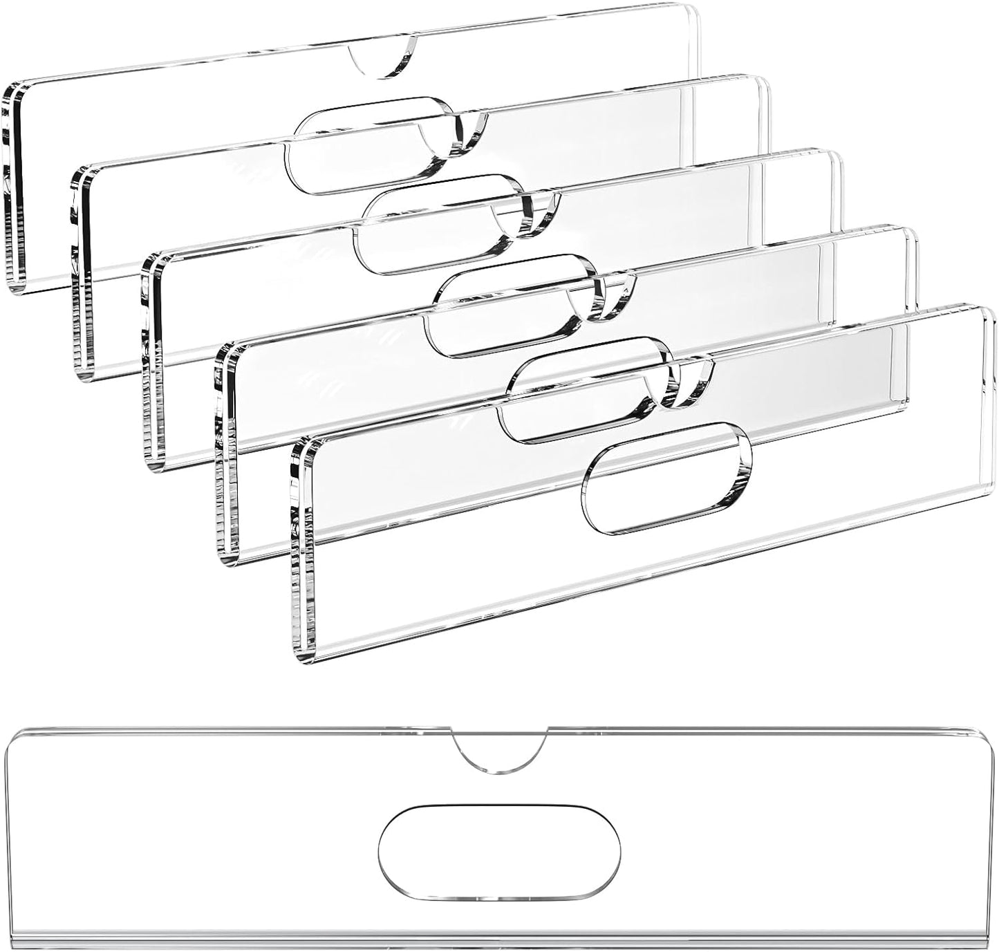 Nameplate for Doors with Adhesive Tapes - 5 Pack 2x8 Inch Clear Acrylic Office Door Name Plate Classroom Wall Name Plate Holder Horizontal Nameplate Holder Plastic Sign Frame