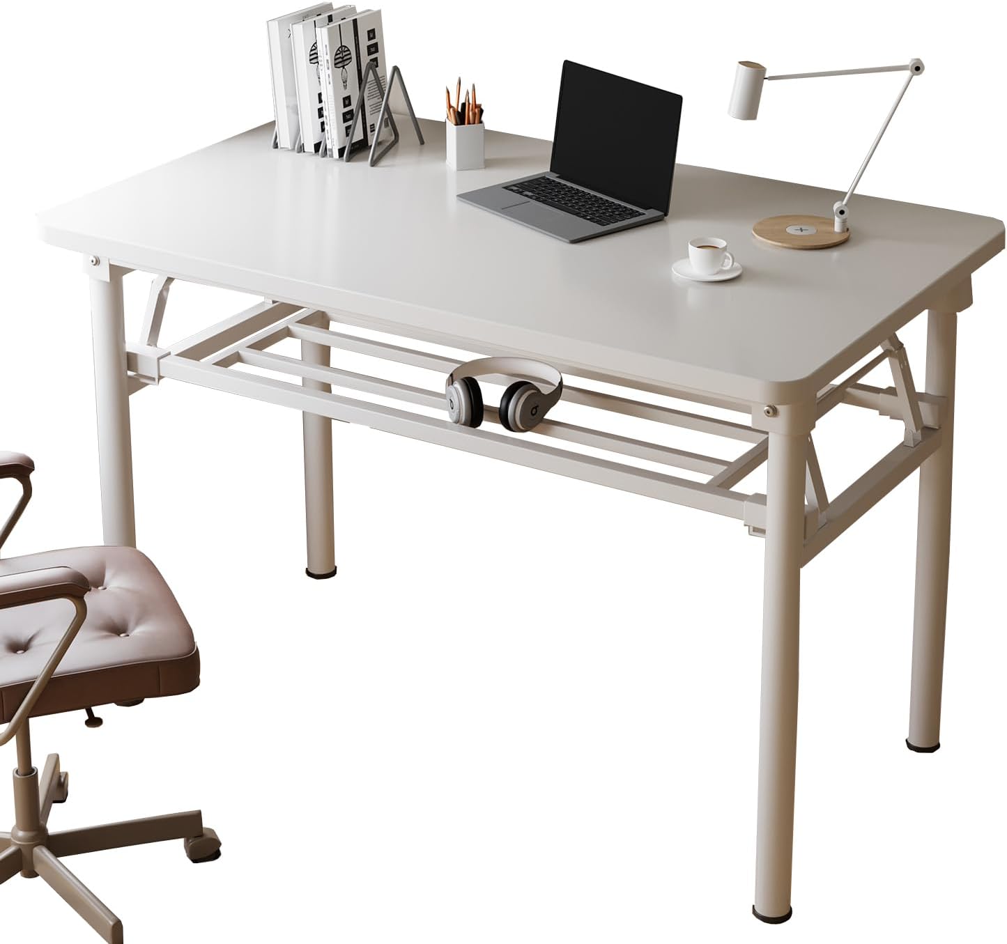 Small Folding Desk No Assembly,39.4 Inch Folding Computer Desk Small Foldable Table for Home Office.