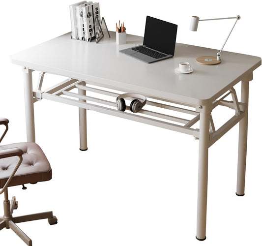 Small Folding Desk No Assembly,39.4 Inch Folding Computer Desk Small Foldable Table for Home Office.