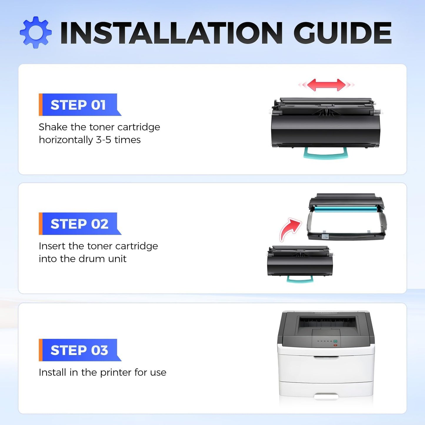 E260X22G Imaging Unit (Not Toner) High Yield Replacement for Lexmark E260X22G Drum Unit Compatible with E260 E360 E460 E462 E260d E260dn E260dt E260dtn E360d E360dn E460d E460dw E462dtn Laser Printer