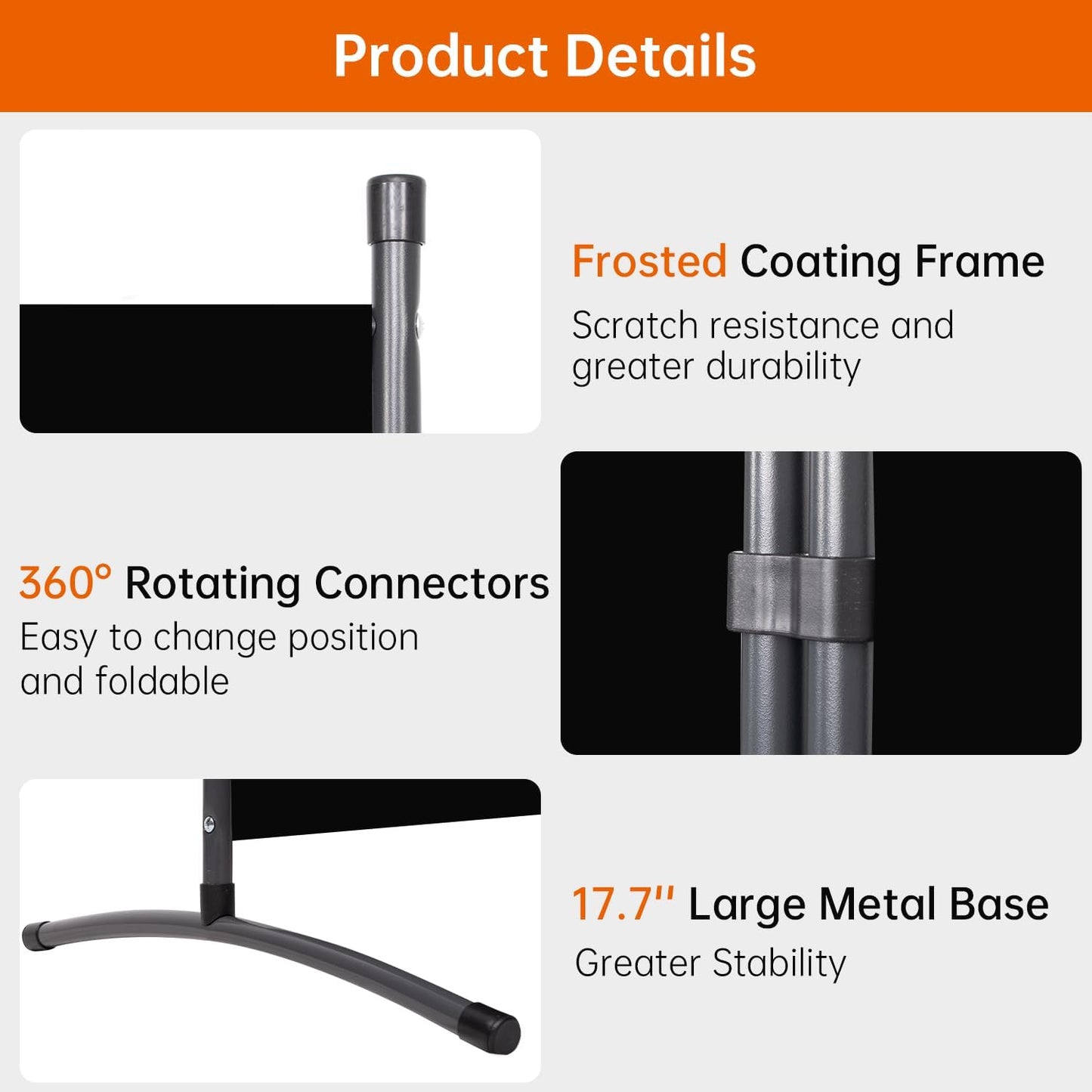 Room Divider 6FT Folding Privacy Screens, Partition Room Dividers w/Freestanding Design, Portable Wall Divider for Room Separtation, Fabric Screen Panel for Home Office Dorm (Black, 4 Panel)