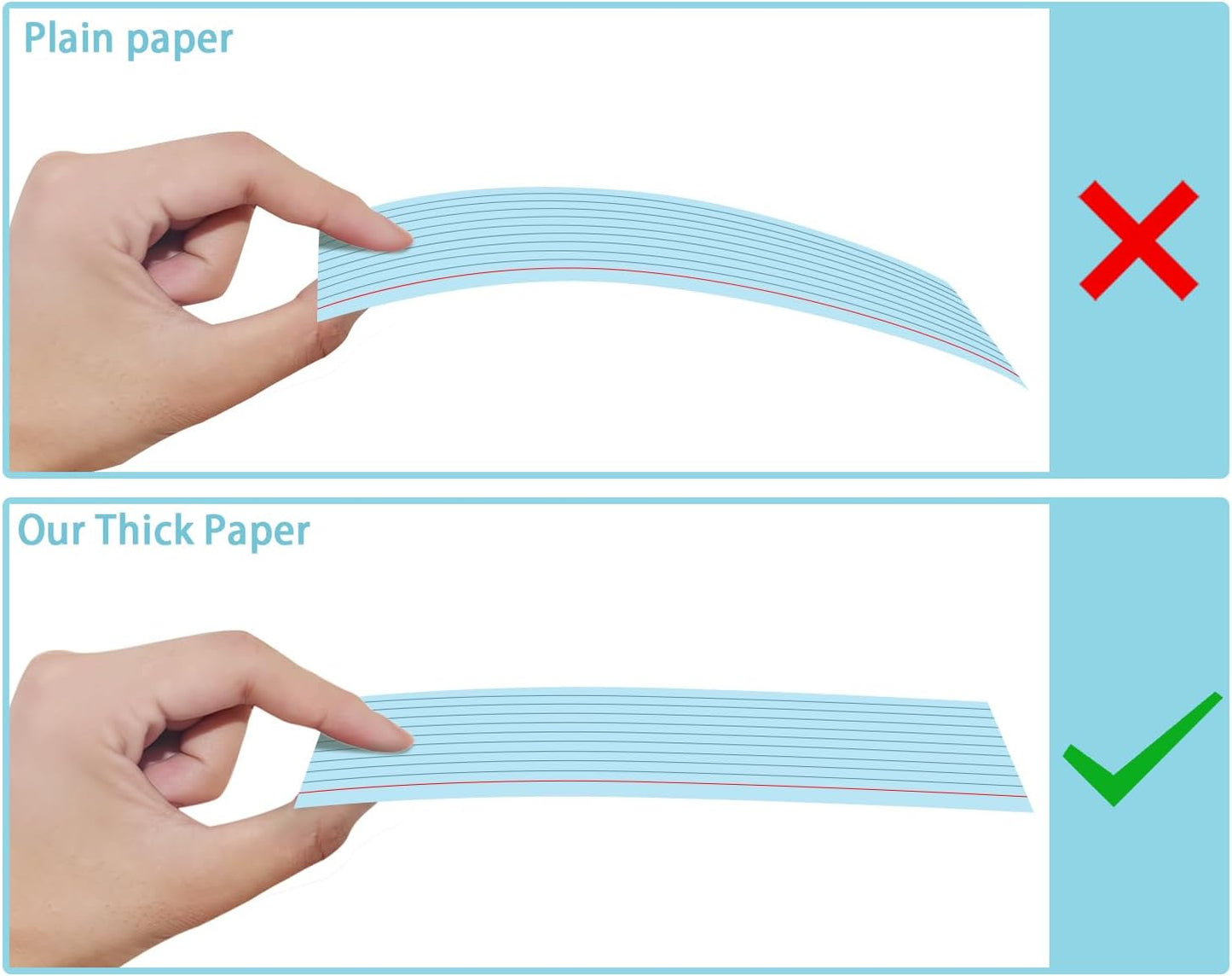 Blue Index Cards 3x5, 200 Pack, Ruled Index Cards, Flash Cards for Studying, Heavy Note Cards for Office, Home and School, 4 Packs of 50