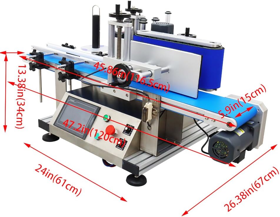 110V LT-150 Automatic Labeling Machine Desktop Conveyor Round Bottle High Speed Labeling Machine Label Maker Bottle Labeler Desktop Label Applicator