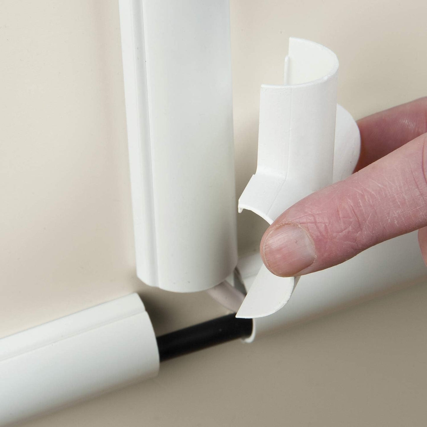 D-Line Medium Cable Raceway Accessory Pack, Join 1.18in x 0.59in Cord Cover Lengths, 10 Accessories Included, Hide Cords Around a Variety of Angles - White