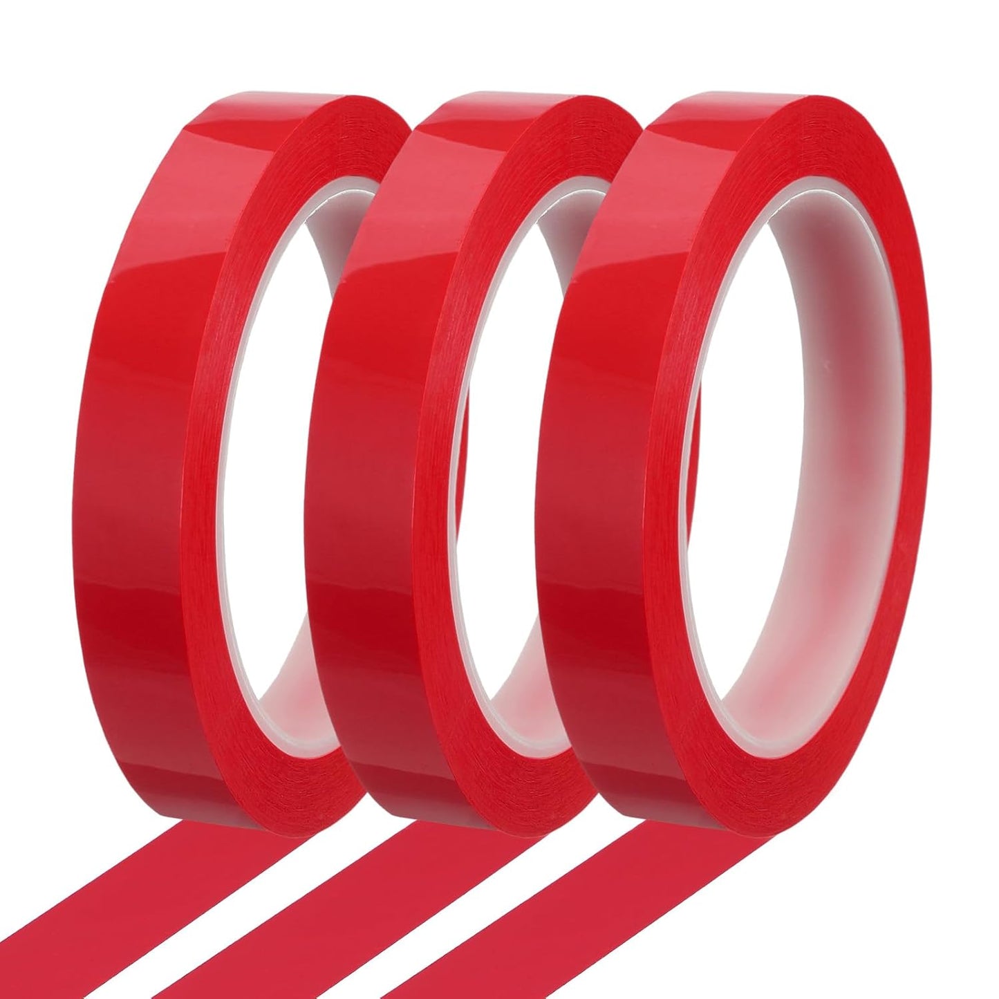 MECCANIXITY Whiteboard Tape 5/8" x 72 Yard Pinstripe Graphic Chart Line Grid Marking Tapes for Classroom Office Dry Erase Board Art, Red, Pack of 3