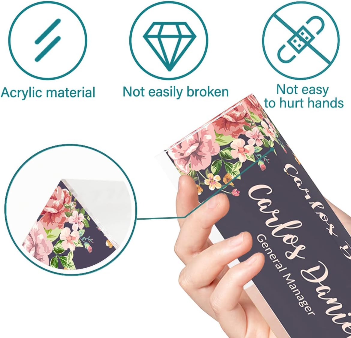 Personalized Name Plates for Desk | Custom Plate Gifts|Office Decor Women|Name Tags|Desk Decorations Women or Men|Acrylic Office Decorations