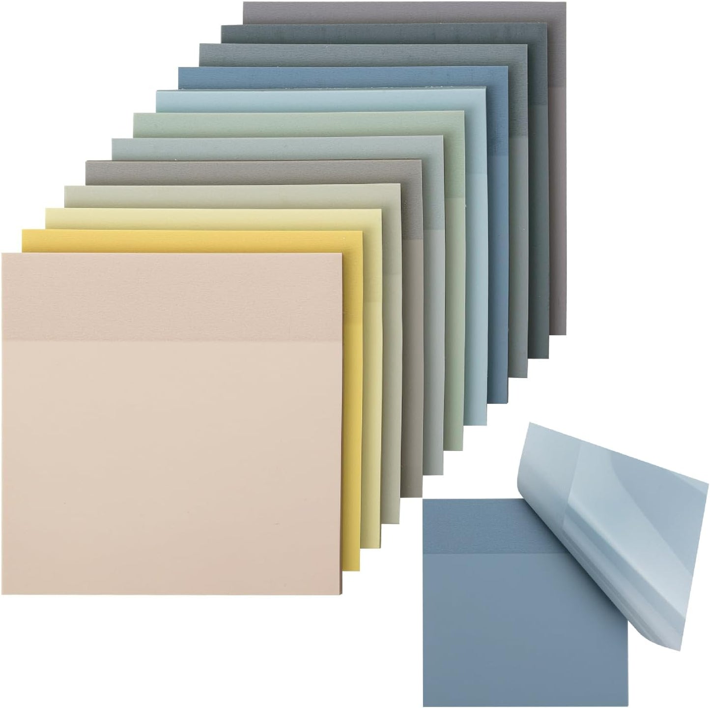 Mr. Pen- Transparent Sticky Notes, 3”x3”, Neutral Tones, 12 Pads, 600 Sheets, See Through Sticky Notes Clear