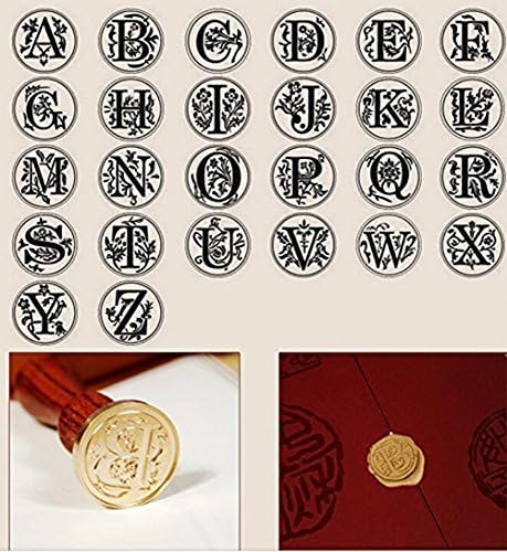 Vintage Alphabet Initial I Wax Seal Sealing Stamp Sealing Wax Sticks Spoon Wood Box Set Classical Old-fashioned Antique Alphabet Invitation Package Seal Wax Stamp Box Kit