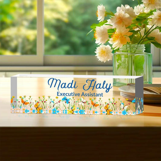 Lawyer Gifts for Women: Engraved Acrylic Desk Name Plates Personalized - Office Name Tags, Professional Desk Decor, Corporate Coworker Gifts