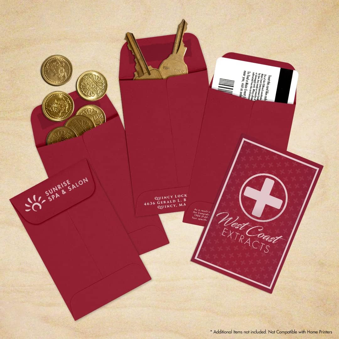 LUXPaper #1 Coin Envelopes | 2 1/4" x 3 1/2" | Garnet Red | 80lb. Text | 1,000 Qty