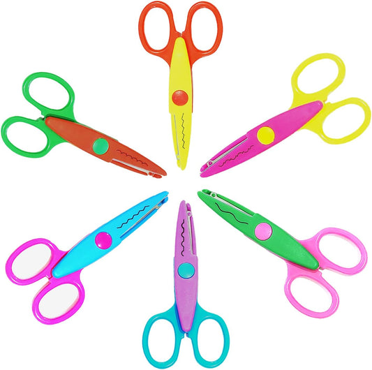 Paper Edge Scissors Set of 6 Different Patterns Craft Scissors for Teachers, Scrapbooking, Album, Kids, Arts