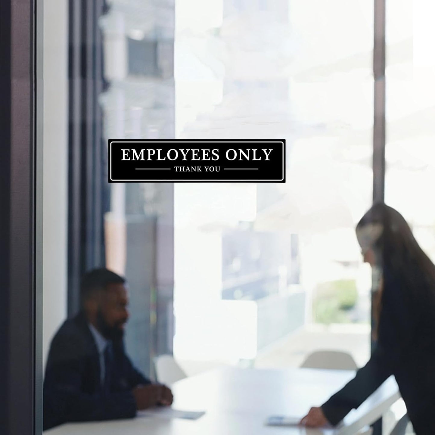 SINYUDUN Acrylic Employees Only Sign for Door or Wall, with Double Sided Tape, for Office, Business Door, Store, Restroom (Black, 2.1 x 8 Inch)-1 Pack