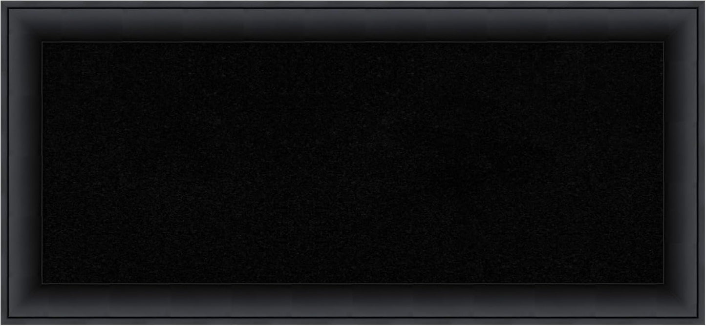 Amanti Art Black Cork Board for Wall, 15x33 Vision Board with Black Wood Frame, Medium Corkboard Office Decor for Home Organization, Modern Corkboard Pinboard to Display Items for Home Organization