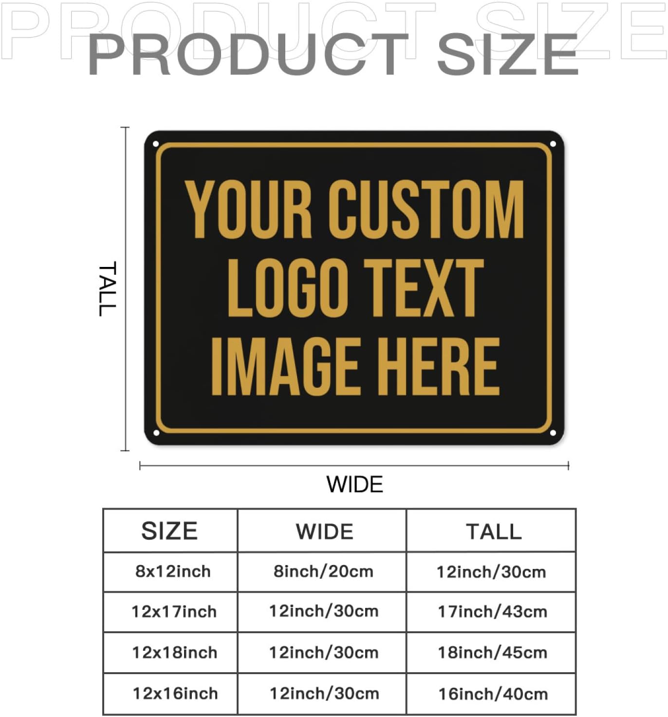 Custom Signs Outdoor Metal Sign Custom Sign Outdor Indoor Personalized Signs Make Your Own Sign Add Text Photo Logo For Office Business Workplace Home Bar Indoor Outdoor Use 12"x17"