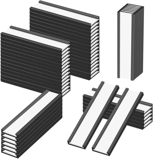 C Channel Magentic Label Holders 0.5x2 Inch with Paper Inserts and Clear Plastic Protectors,Magnetic Data Card Holders File Cabinet Labels,Pack of 50