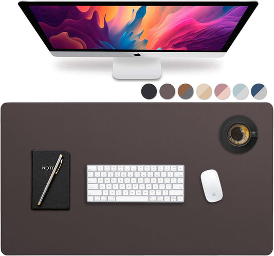 Vine Creations Leather Desk Mat Large 36" x 20", Desk Protector Mat, PU Leather Desk Pad, Large Mouse Pad, Desk Blotter, Desk Pads on Top of Desks, Desk Matt for Desktop, Office Desk Mat (Dark Brown)