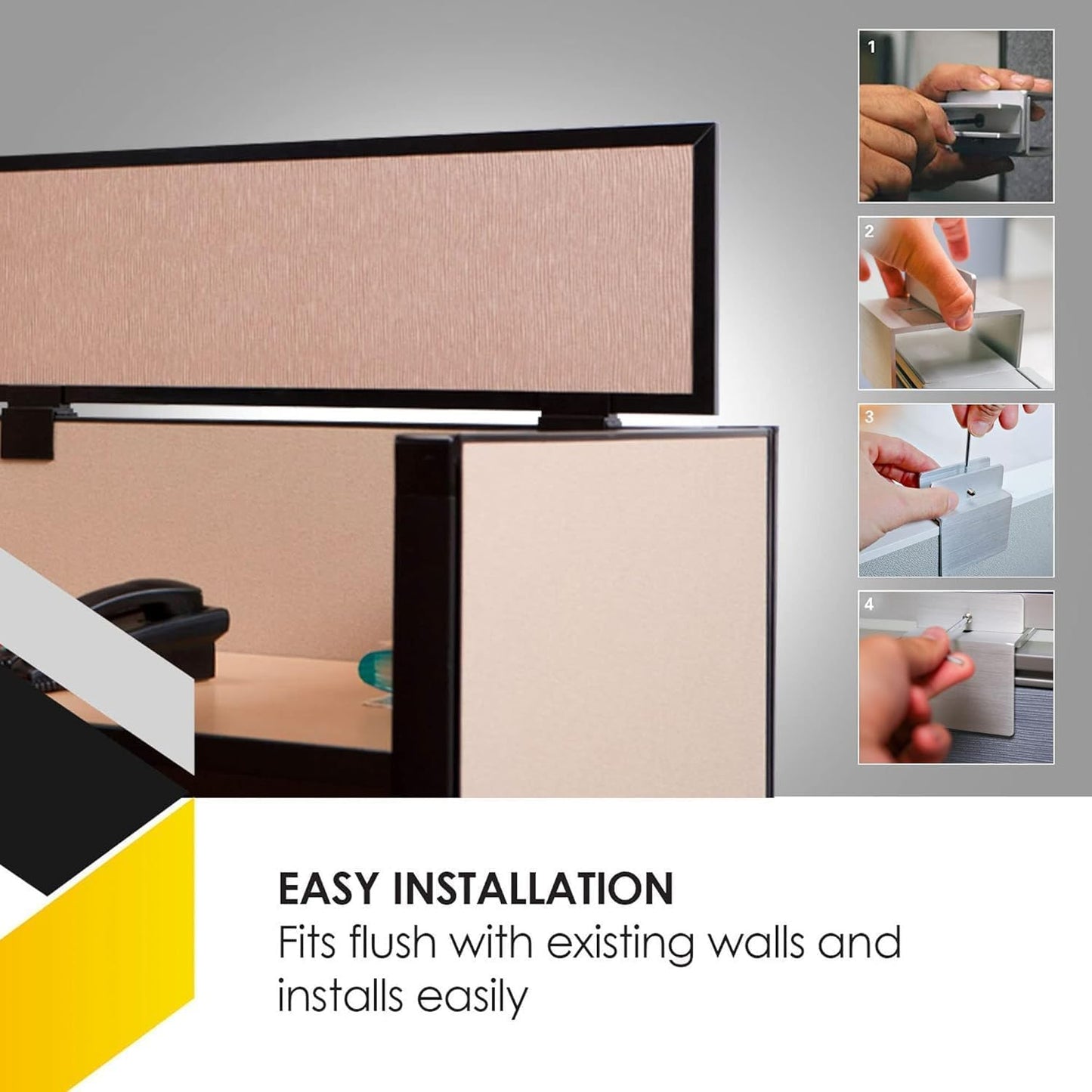 OBEX Acoustical Cubicle Privacy Screen Extender Desk Panel & Office Divider, Add Separation & Block Noise, 12" x 24", Overcast